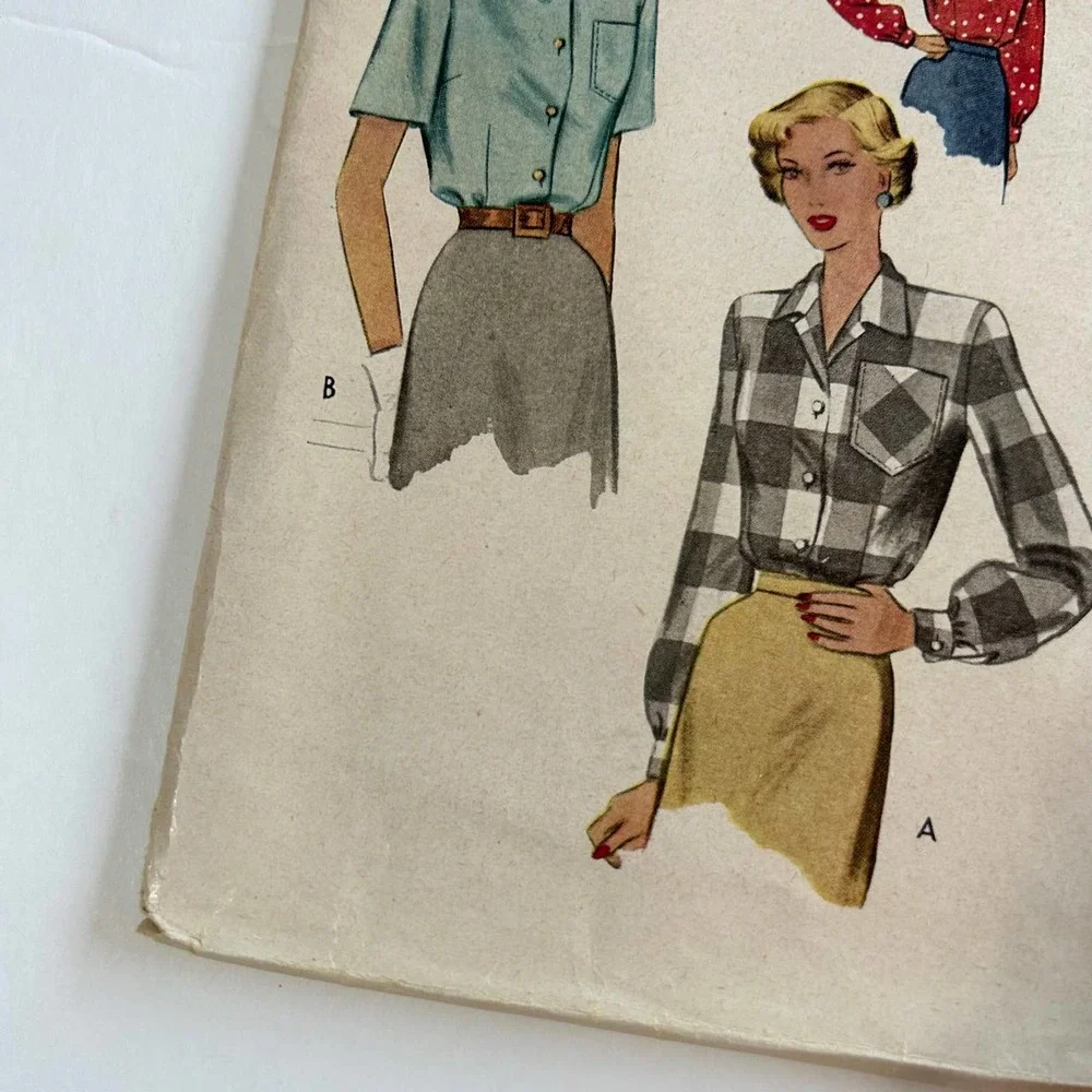McCalls Vintage 1940's Pattern #7277 Womens Shirt Blouse Size‎ 18